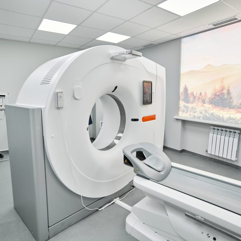 MRI - Magnetic resonance imaging scan device. MRI scaner room